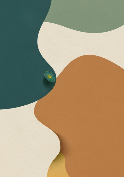 Abstract editorial illustration of Nannochloropsis microalgae species in teal and mineral grey