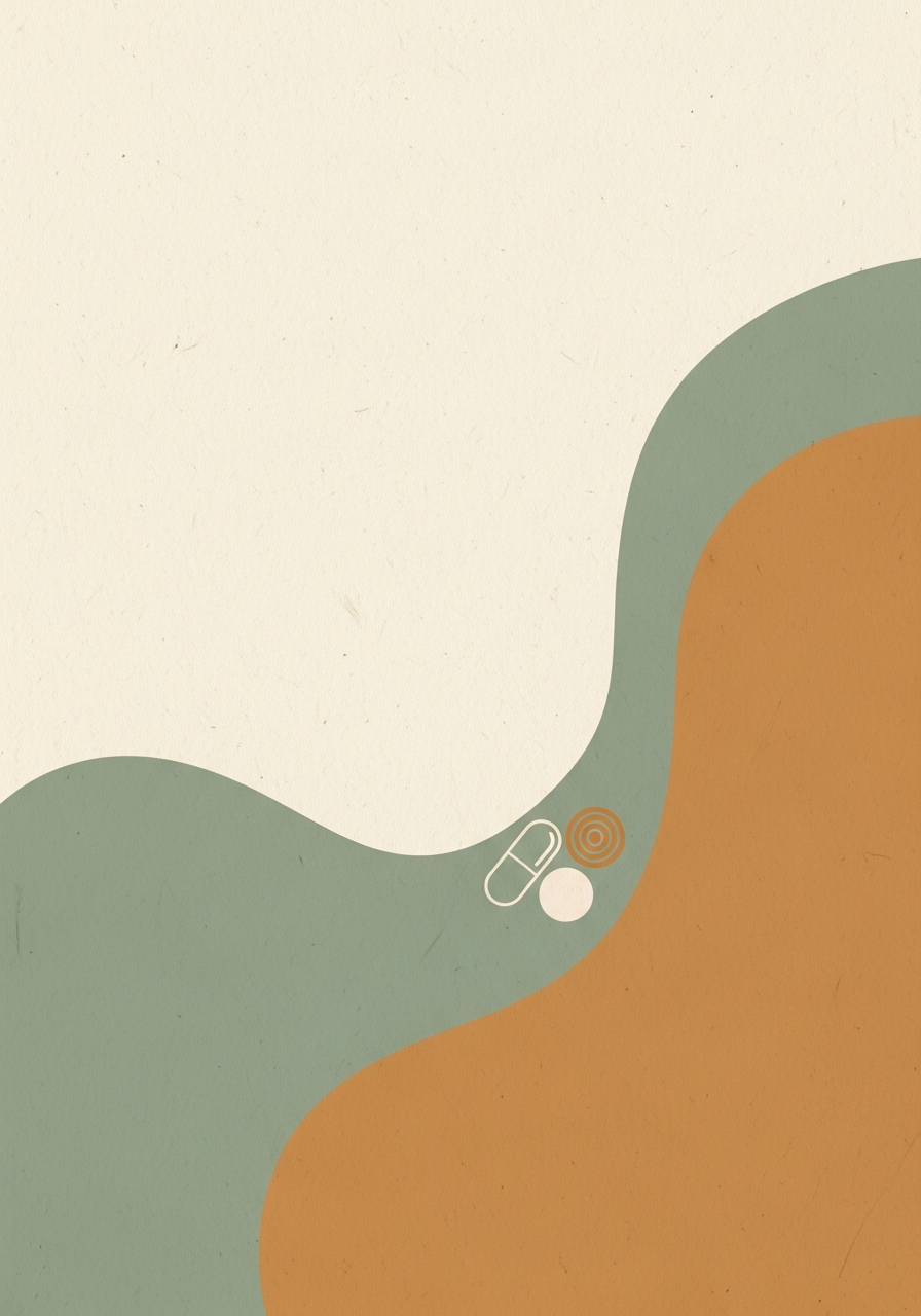 Abstract editorial illustration of diverse nutritional algae species as stylised cellular forms in natural green and ochre tones