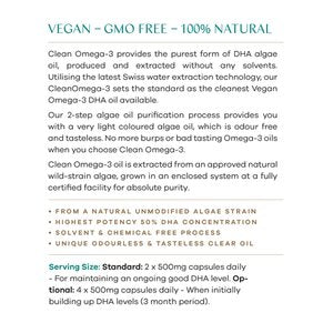 
                  
                    CLEAN OMEGA-3 Vegan DHA Capsules
                  
                
